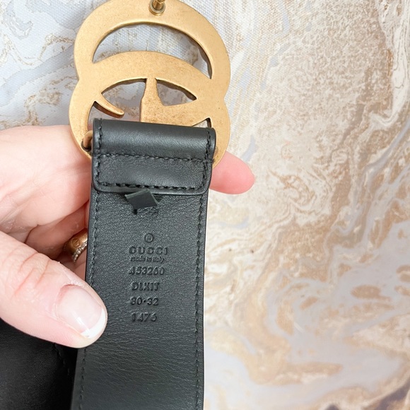 Sold! Gucci Marmont GG Pearl Black Calfskin Leather Belt - Picture 8 of 8